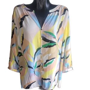 Rose & Olive Multicolor Abstract Top Size 3X